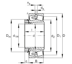 Bearing 23264-E1A-K-MB1 + H3264-HG FAG