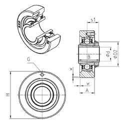 Bearing UKC307H SNR