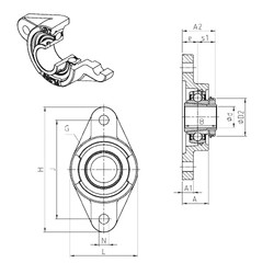 Bearing UKFL209H SNR